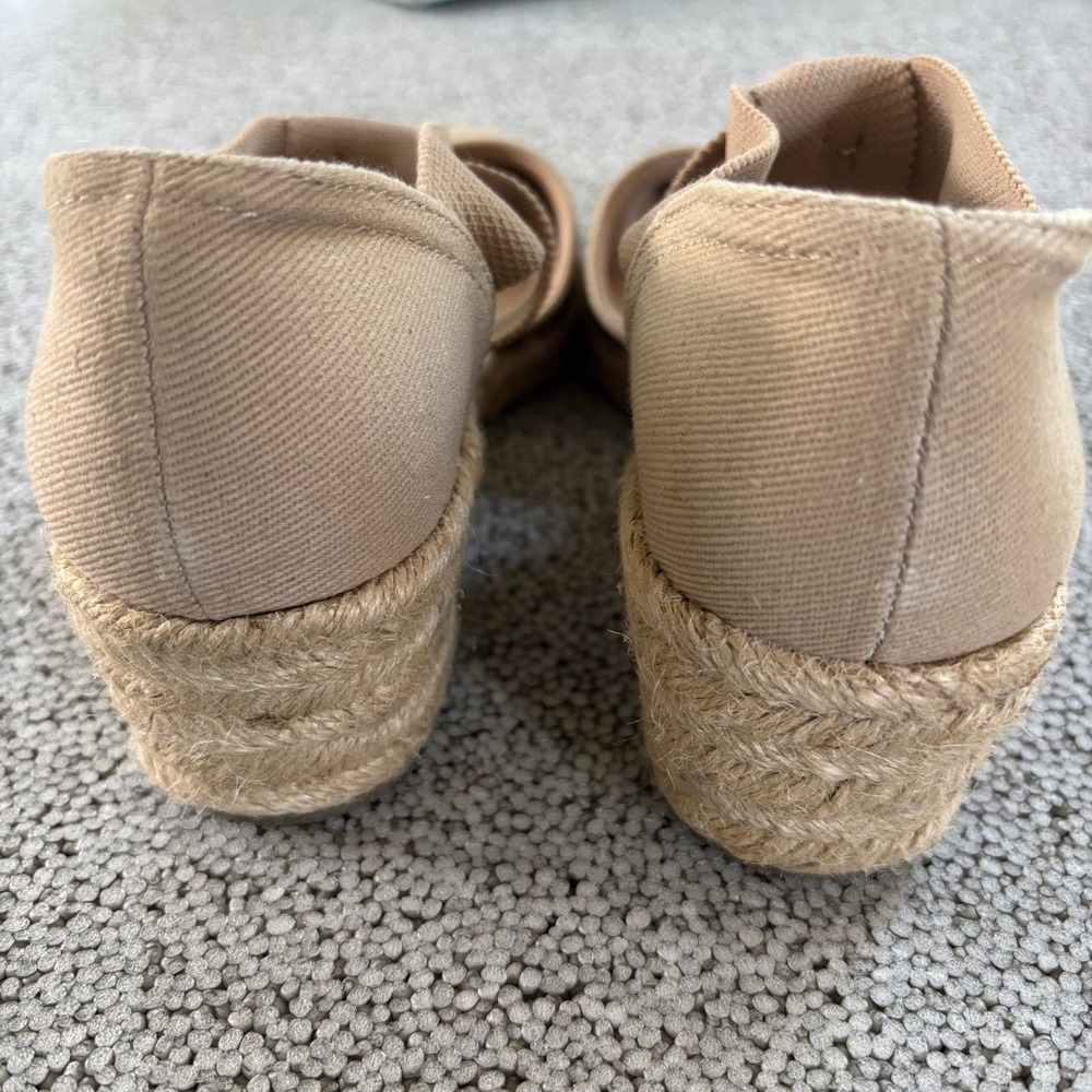 LifeStride Espadrille Wedges Womens 7M Tan Bow Kascade Cottagecore Boho New - Picture 6 of 9